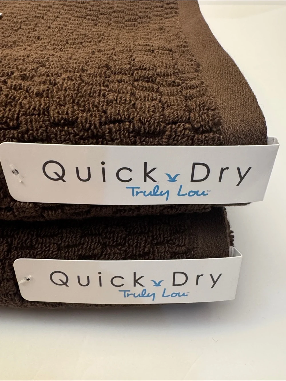 2pc TRULY LOU 100% Cotton Quick Dry Bath Towel Set - HOT FUDGE (Brown)